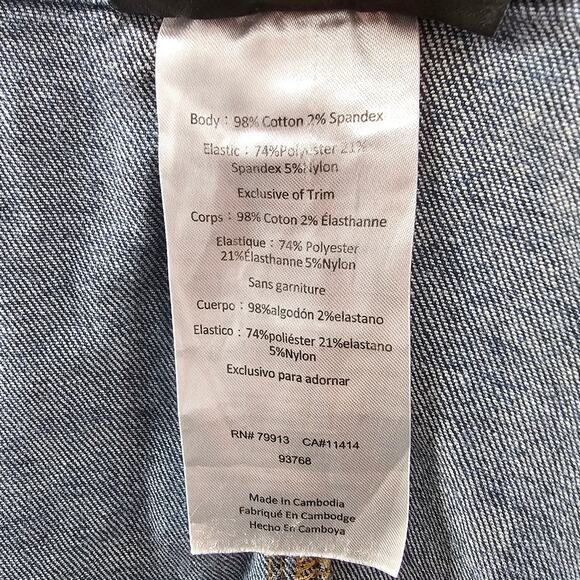 Indigo Blue Distressed Denim Overalls Womens Size Large L - Picture 7 of 8